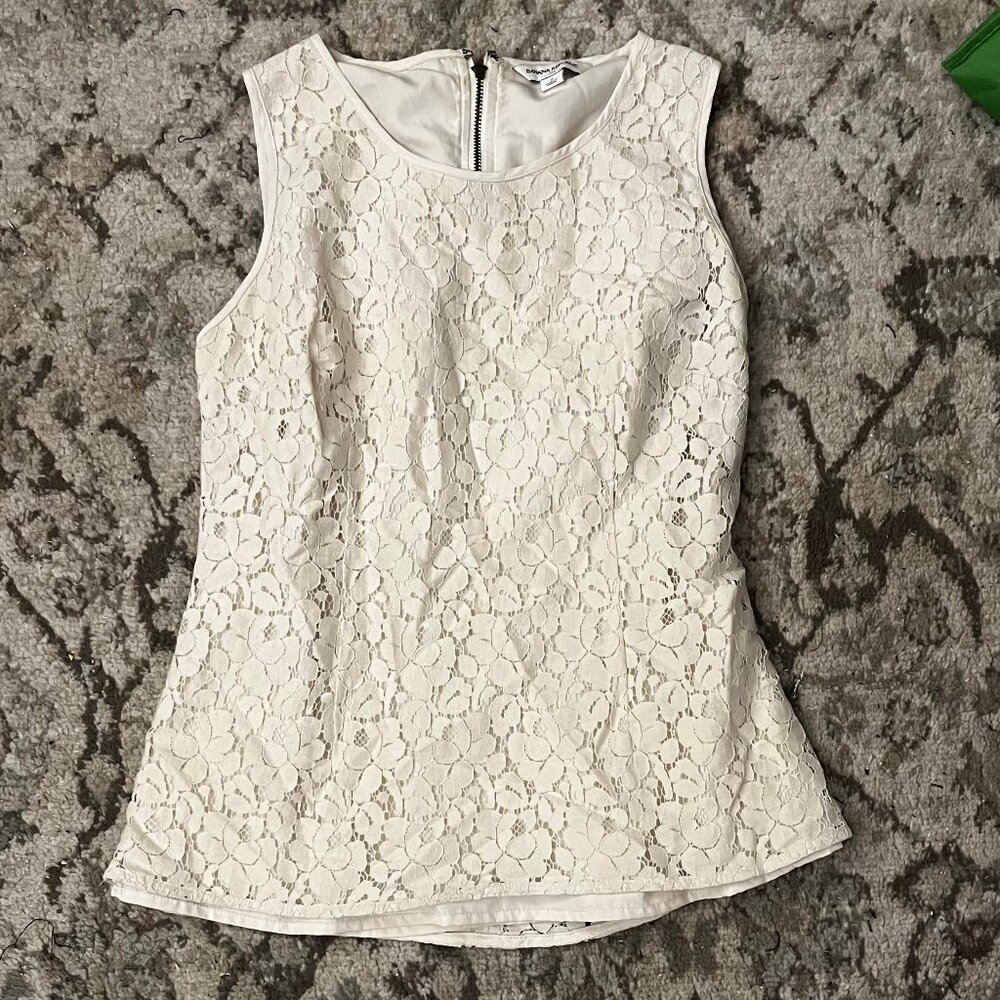 Banana Republic Cream Lace Tank - Size 2